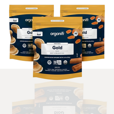 Organifi Gold Superfood Tea 30 Serving Turmeric & Reishi Pack of 3.